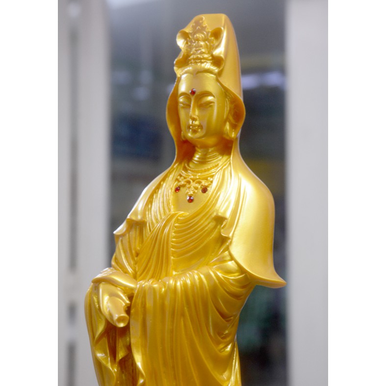 Tượng ngài Quan Thế Âm Bồ Tát đứng cao 37cm