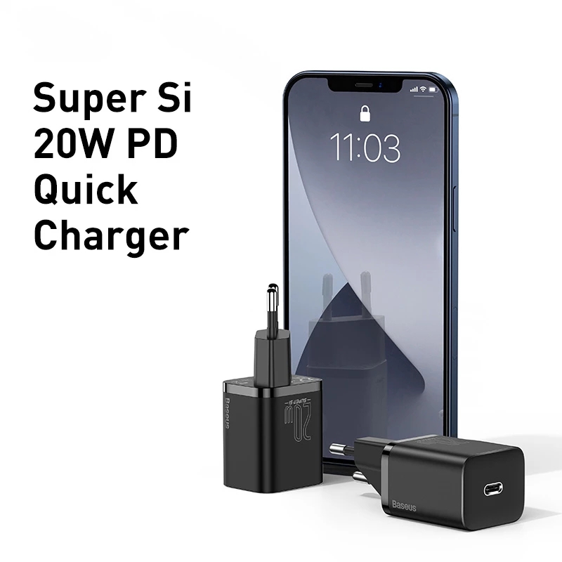 Củ Sạc Nhanh Baseus 20W Siêu Si Mini USB C Hỗ Trợ QC3.0 PD Cho Phone 12 | BigBuy360 - bigbuy360.vn