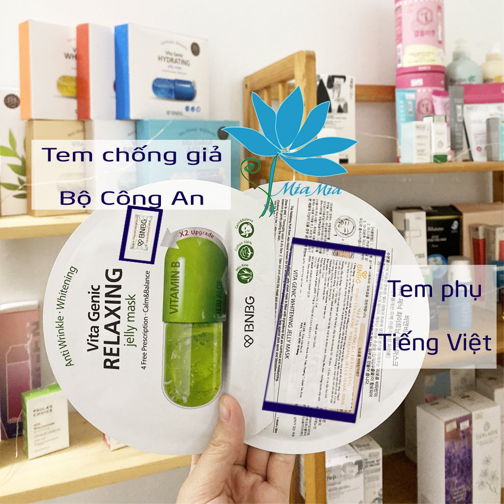Mặt Nạ BNBG Xanh Lá  Hỗ Trợ Phục Hồi Da Hư Tổn Vita Genic Relaxing Jelly Mask Vitamin B
