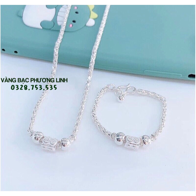 DÂY CHUYỀN VÀ LẮC TAY DẠNG VẢY RỒNG CHO BÉ - DÂY LẮC BẠC THÂN TRÒN TRẺ EM