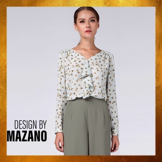 Áo sơ mi hoa bèo ngực chính hãng Mazano