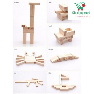 Bộ rút gỗ 54 miếng loại to( tặng thêm 25 thẻ học tiếng anh )