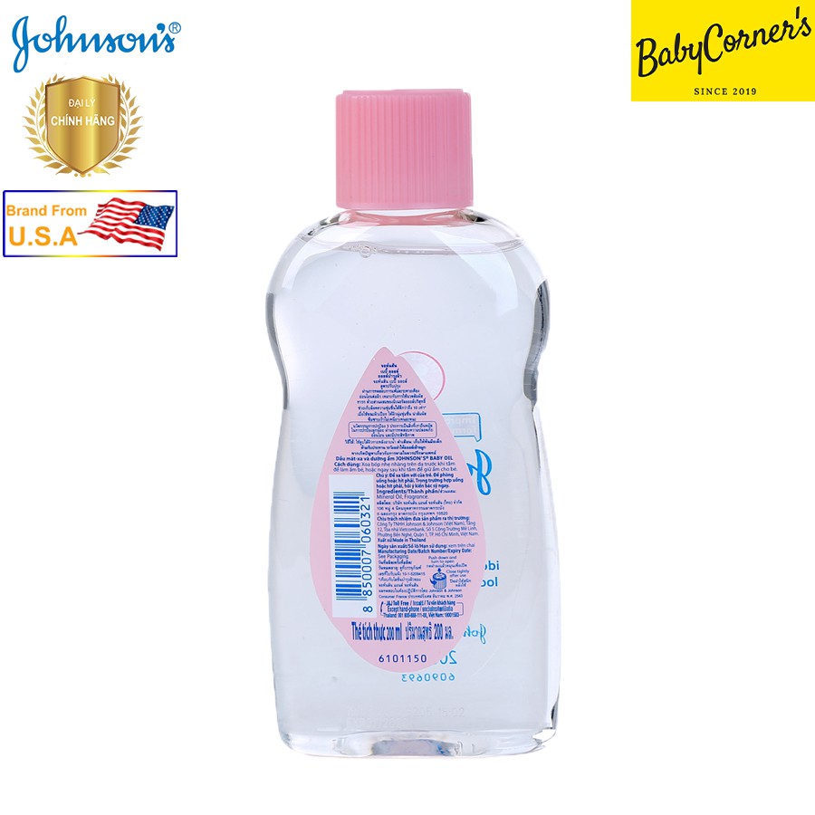 Dầu Massage Dưỡng Ẩm Johnson's Baby Oil Cho Bé 50ml/ 200ml