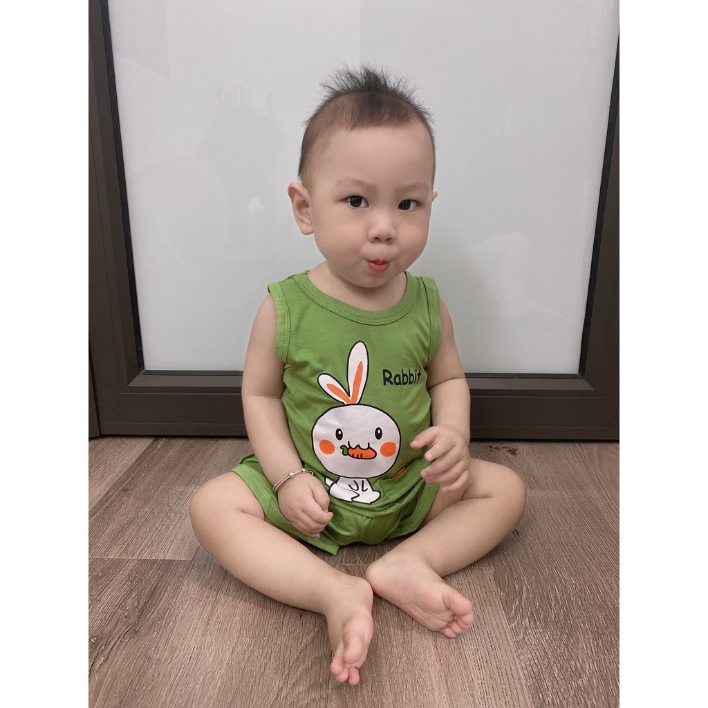 [6 MÀU] Bộ Ba Lỗ Chất Thun Lạnh Phiên Bản Động Vật Đáng Yêu Cho Bé 7-16Kg Namkidshop (QATE317)