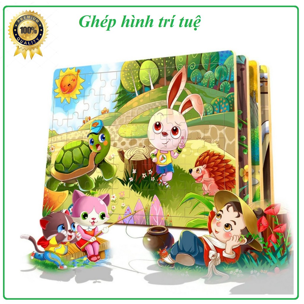 [60 Miếng ghép ] ĐỒ CHƠI XẾP HÌNH BẰNG GỖ PUZZLE 60 MIẾNG CHO BÉ