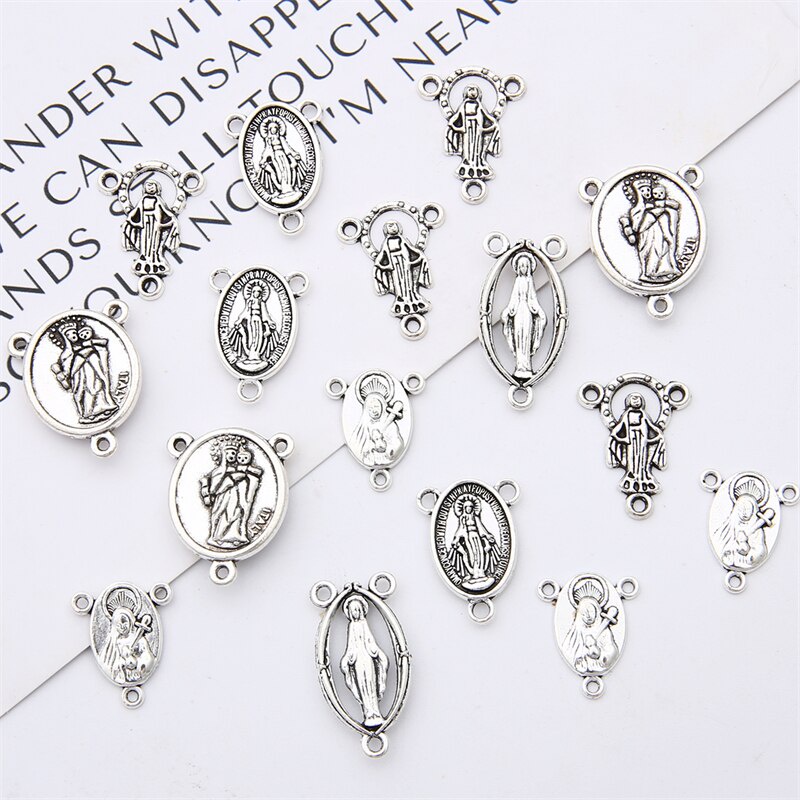 Mặt vòng cổ tròn chất liệu hợp kim kẽm phong cách vintage tôn giáo dành cho nam và nữ