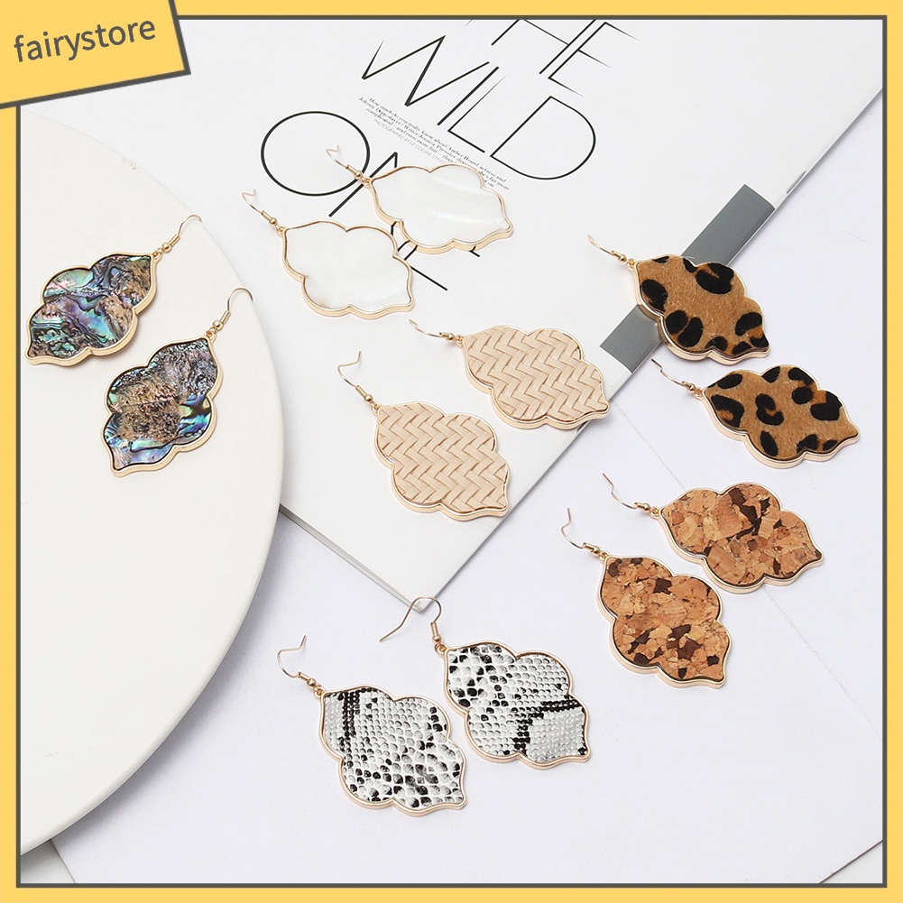 Bông Tai Mặt Tròn Họa Tiết Da Báo Thời Trang Cho Nữ