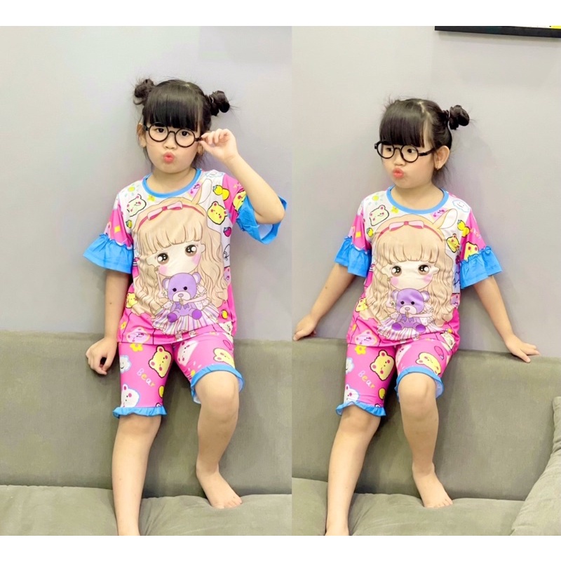 Đồ bộ be gái thun lạnh size 22-42kg