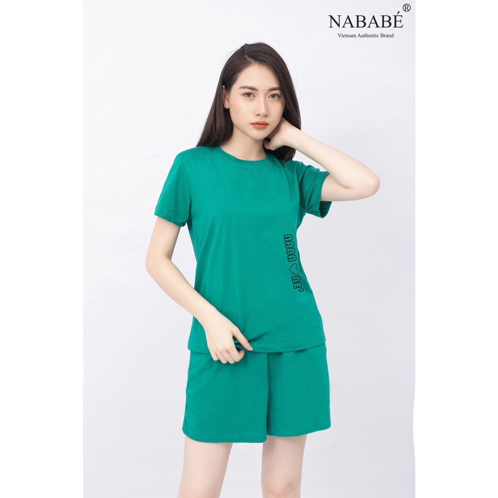 Bộ áo thun cotton 3 màu, bộ quần áo cộc mặc nhà nữ cotton 100%