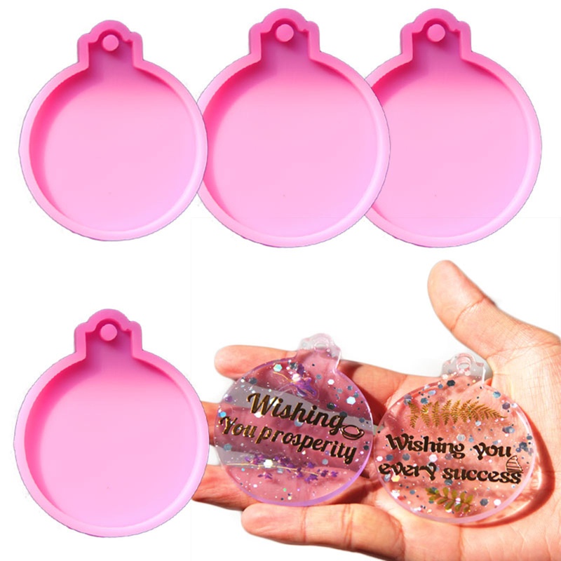 Bộ 4 Khuôn Silicone Làm Móc Khóa Bằng Epoxy UV