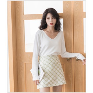 Áo Len Mỏng Cổ V Dáng Rộng