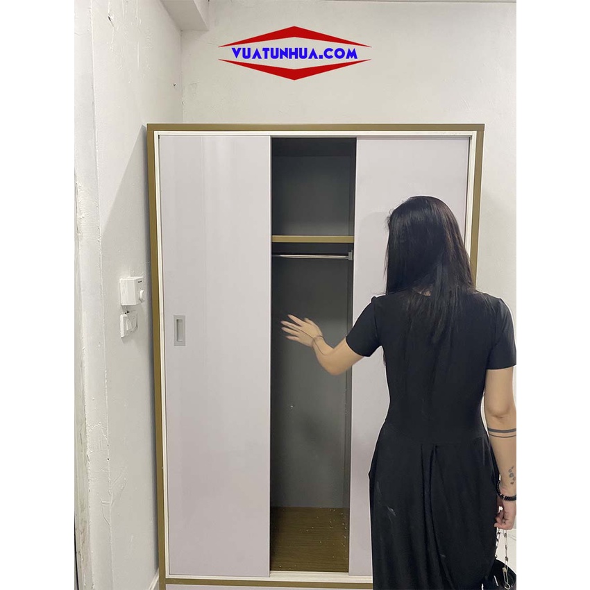 Tủ nhựa Đài Loan đựng quần áo cánh lùa 3 cánh TCL03 kích thước 185x120x48cm freeship nội thành