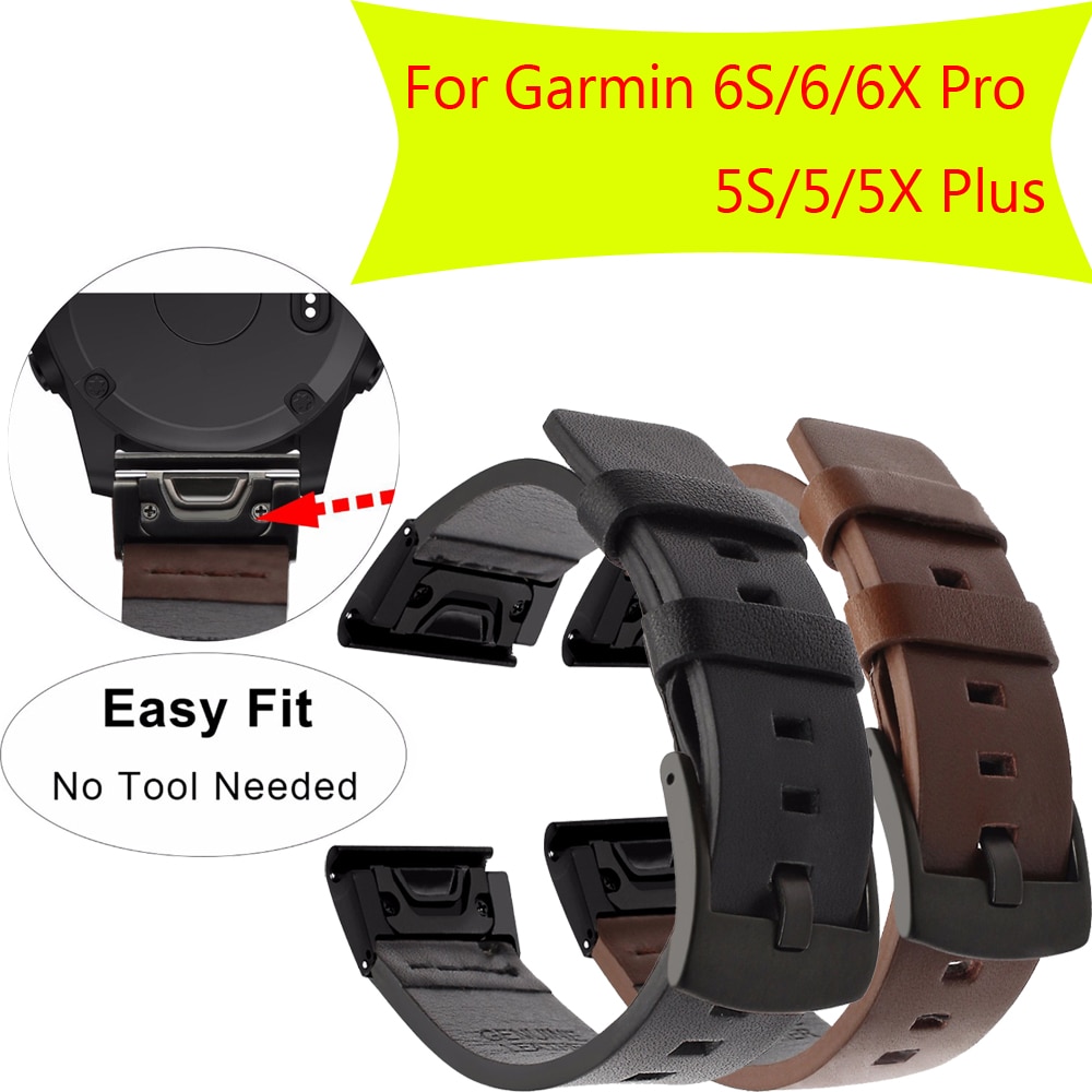 Dây Đeo Bằng Da Thật Cho Đồng Hồ Thông Minh Garmin Fenix 5s 5x 5 Plus 6 6x 6s Pro S60 3 Hr