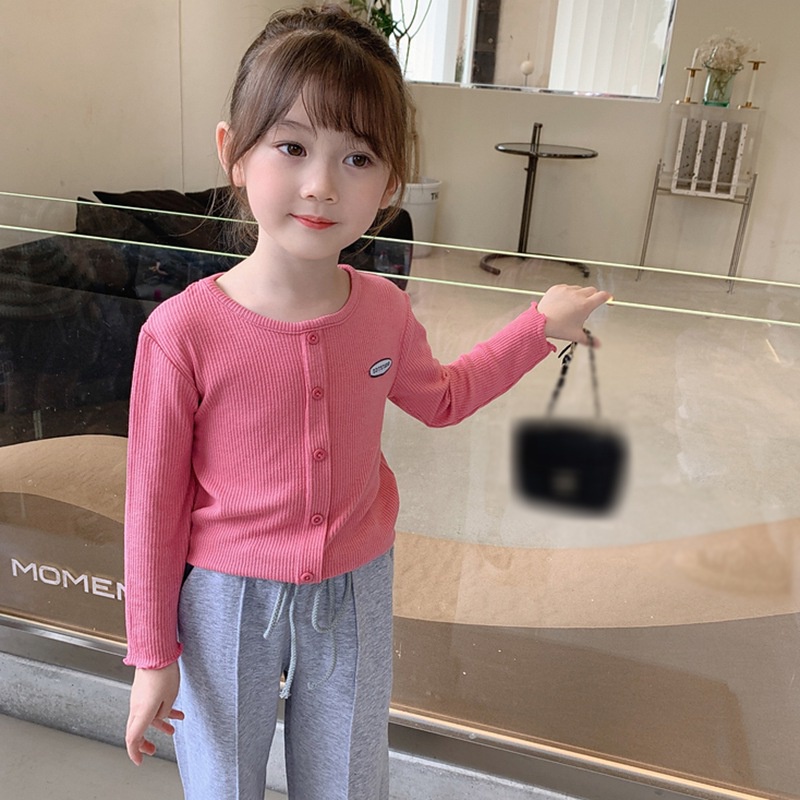 Áo thun dài tay chất liệu polyester mềm mại thời trang bốn mùa cho bé gái