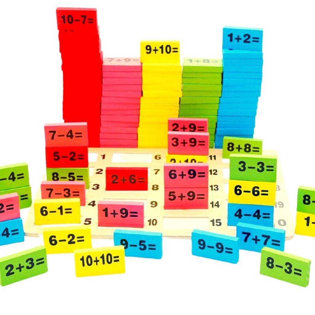 Đồ Chơi Domino 110 Quân Bằng Gỗ Số Và Phép Tính - Ghép Hình