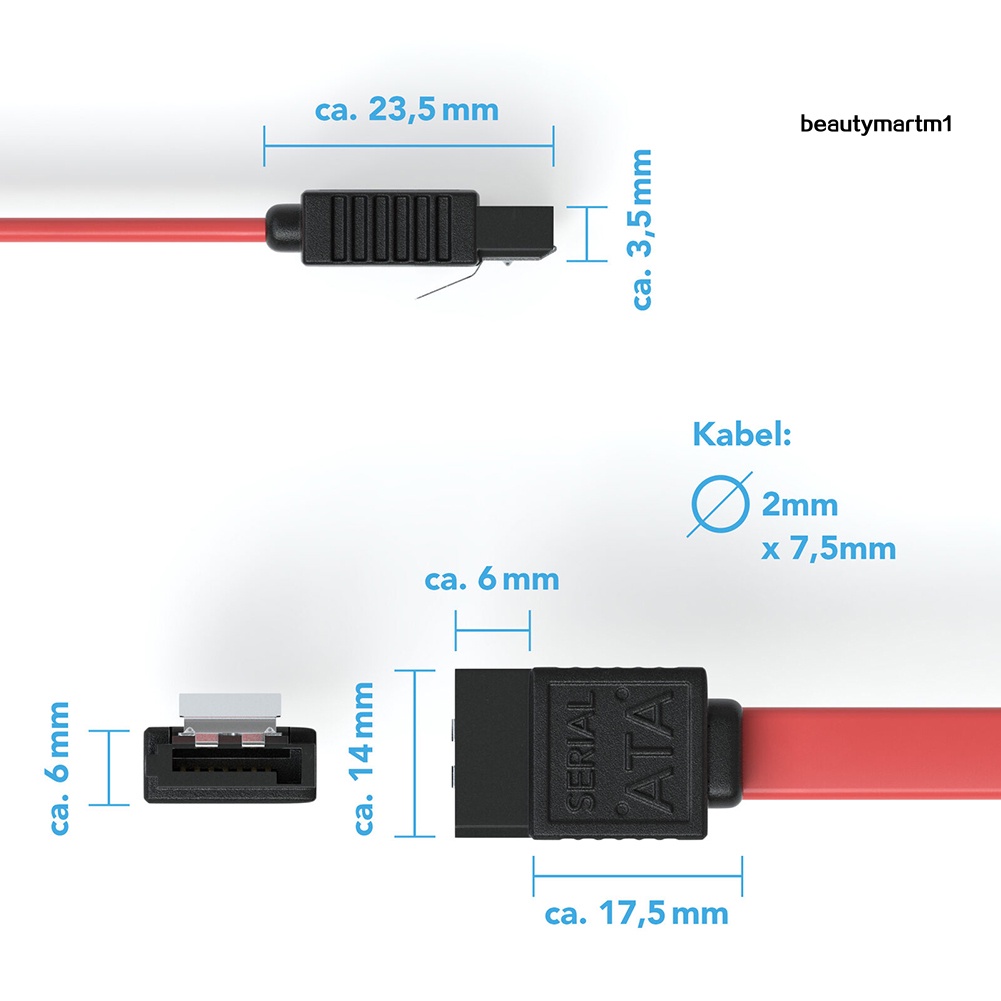 Set 3 Dây Cáp Sata 3.0 0.5m 6 Gbp / S Sdd Hdd 90 Độ | BigBuy360 - bigbuy360.vn