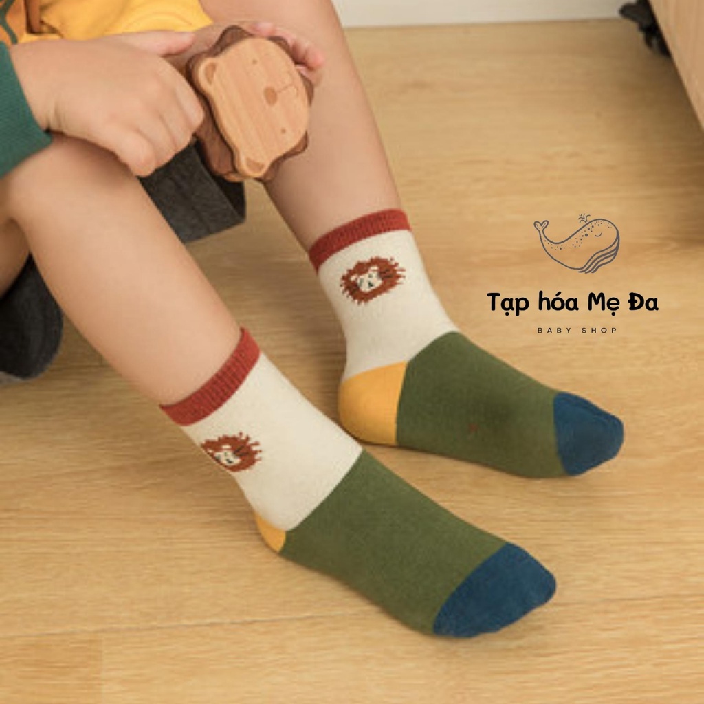 [Hàng cao cấp] Set 5 đôi tất/vớ hoạt hình phong cách Châu Âu chính hãng Caramella cho bé 0-8 tuổi
