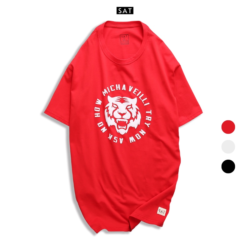 Áo thun trơn T'shirt Tiger cổ tròn SAT-03 unisex vải cotton mềm mịn dày dặn trẻ trung chuẩn form