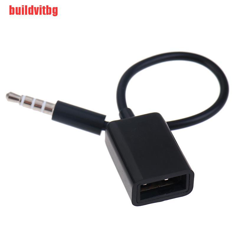 {buildvitbg}3.5mm Male AUX Audio Plug Jack To USB 2.0 Female Converter Cable Cord Car MP3 GVQ