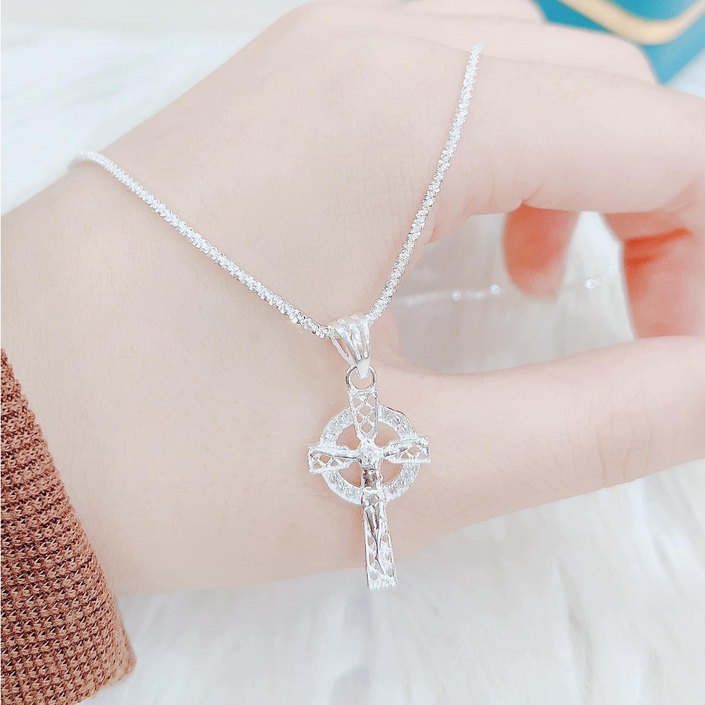 Dây chuyền thánh giá chất liệu bạc 925 cao cấp sáng bóng không rỉ