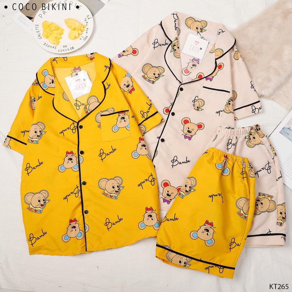 Bộ ngủ pijama quần cộc áo cộc chất kate Thái cao cấp HONEYSHOP | BigBuy360 - bigbuy360.vn