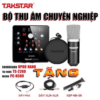 Combo thu âm, mic hát live stream, hát karaoke Sound Card  Icon Nano, MIC PC-K500, BẢO HÀNH 12 THÁNG