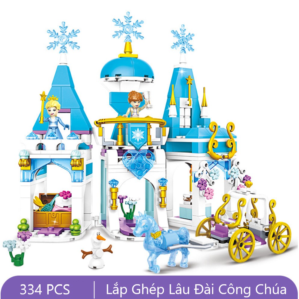 [344 CHI TIẾT-HÀNG CHUẨN] BỘ ĐỒ CHƠI XẾP HÌNH LEGO LÂU ĐÀI, LEGO CÔNG CHÚA, XẾP HÌNH LÂU ĐÀI, Lego con gái