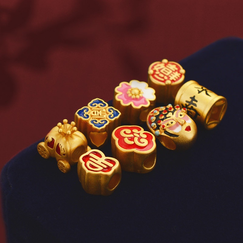 [Hàng Có Sẵn] Hạt Xỏ Vòng Tay Hình Giọt Nước Bằng Đồng Mạ Vàng Kiểu Cổ Điển diy