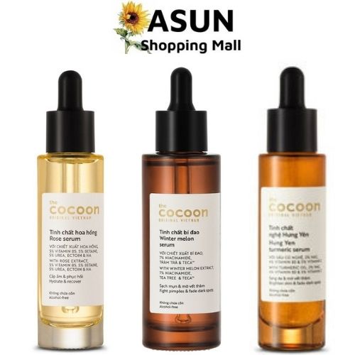 Tinh Chất Cocoon Cấp Nước, Cấp Ẩm Sâu, Giảm Mụn Từ Hoa Hồng, Bí Đao, Nghê Hưng Yên (30ml,70ml) Serum