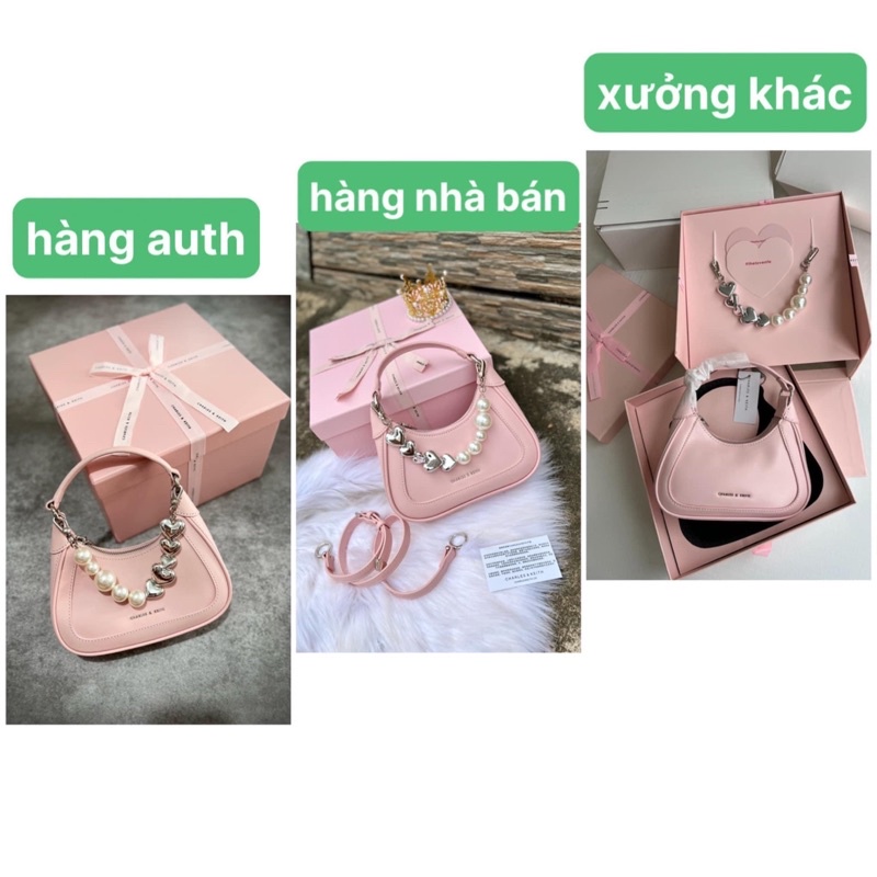 Túi kẹp nách CnK tặng dây ngọc lấp lánh full box sẵn hai màu