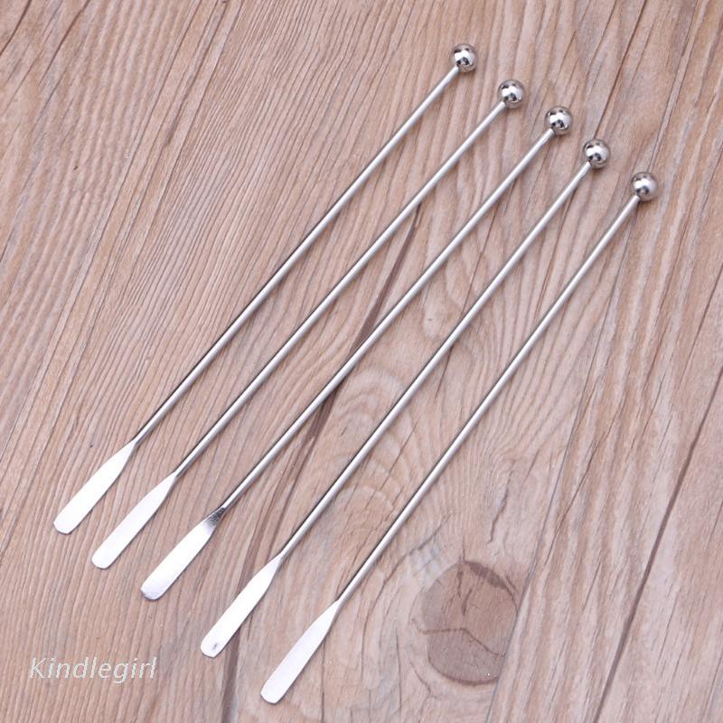 Set 5 Que Khuấy Nhựa 7.5 &quot;Bằng Thép Không Gỉ Có Thể Tái Sử Dụng