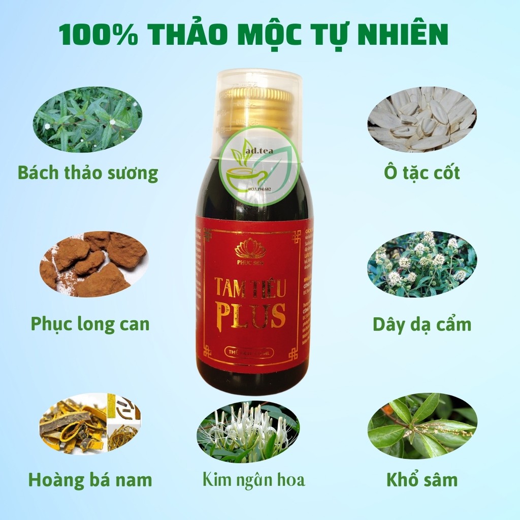 Nước Súc Miệng Tam Tiêu  Plus, Khử Mùi, Thơm Miệng, An Toàn Hiệu Quả - 100% Thảo Dược Thiên Nhiên (ad.tea)