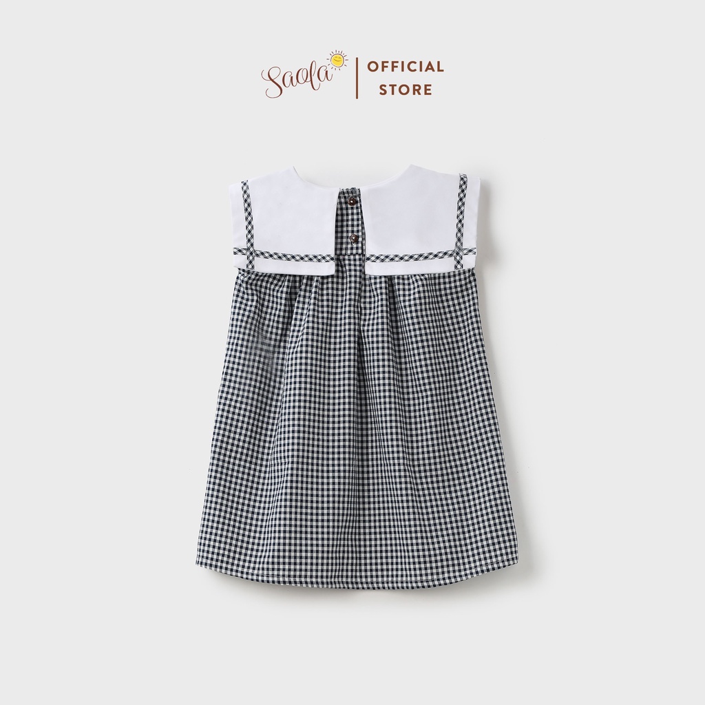 Đầm Cổ Vuông Cộc Tay Mát Mẻ Họa Tiết Gingham Xinh Xắn Cho Bé - SADIE DRESS - DRC033 - SAOLA KIDS CLOTHING