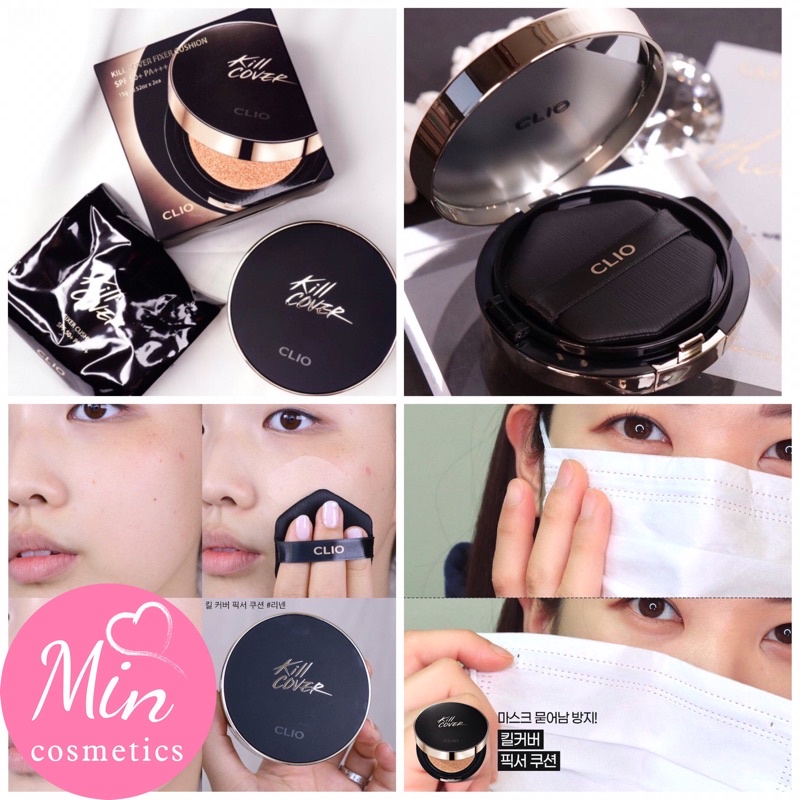 [MẪU MỚI- AUTH 100%] CUSHION CHỐNG TRÔI, CHỐNG DÍNH KHẨU TRANG CLIO KILL COVER FIXER CUSHION SPF50+PA+++