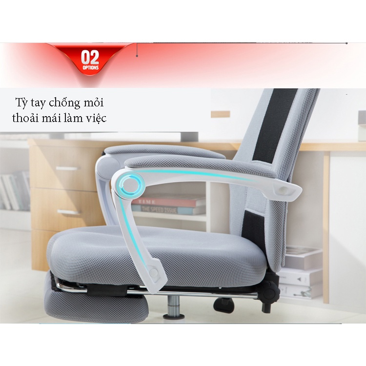 SD0645 Ghế văn phòng, ngả lưng gác chân mẫu phối màu