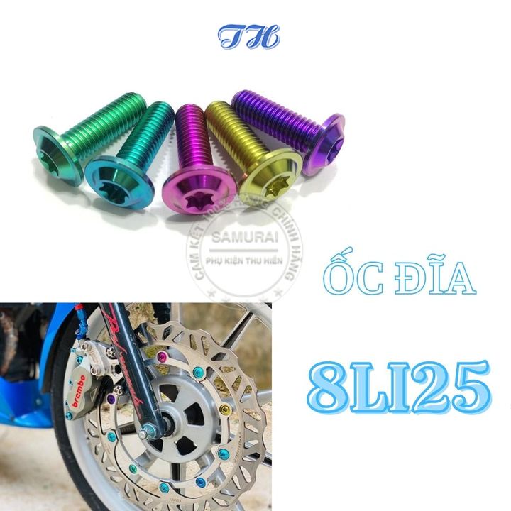 Ốc đĩa GR5 8li25 đầu dù mỏng cho Wave, Sirus, Winner, Winner X, Exciter 150, Exciter 155,..... ( giá 1 con)