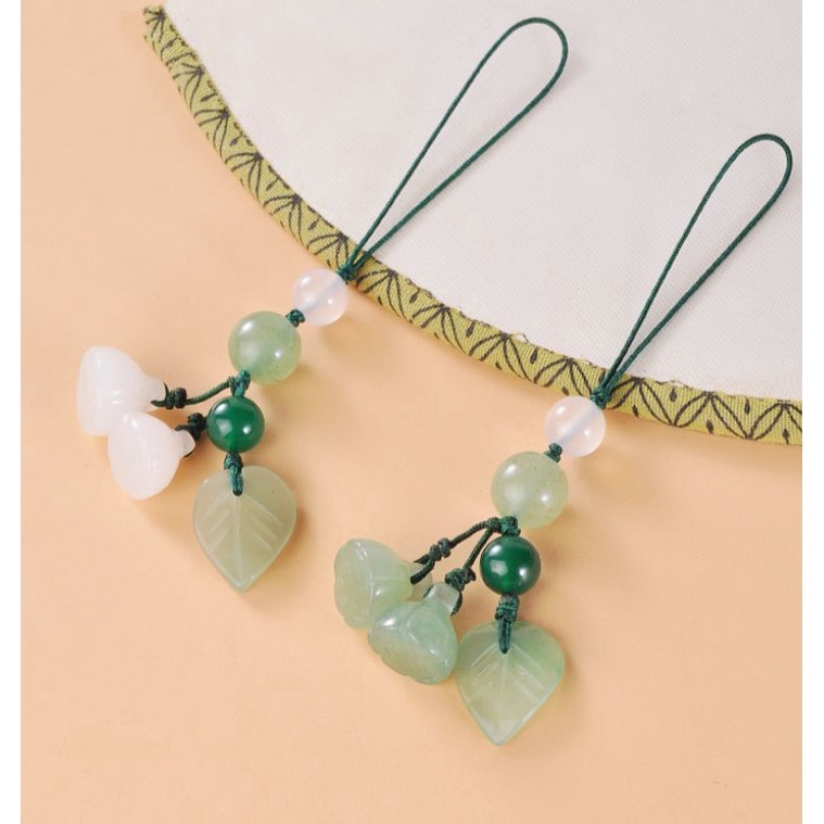 Móc khóa phong thủy, dây đeo điện thoại, balo, túi xách, ví cầm tay hình đài sen ANMK03