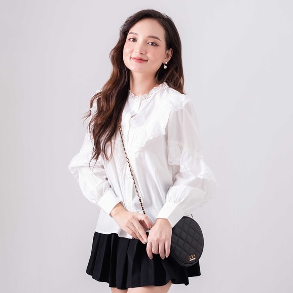 Áo babydoll tay dài viền bèo xinh xắn Juka Shop