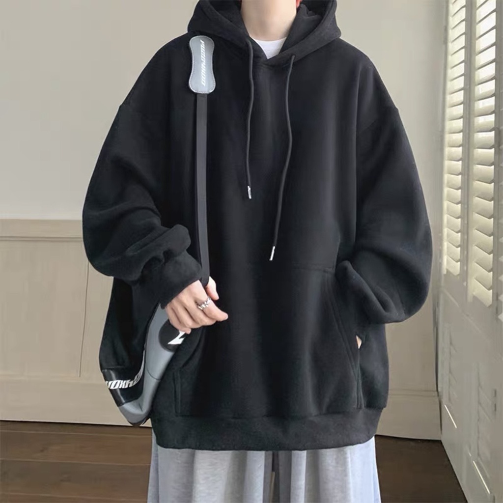 Áo Hoodie trơn basic nam nữ unisex form rộng mặc cực đẹp, chất nỉ cotton Hàn cao cấp, hợp mọi thời đại