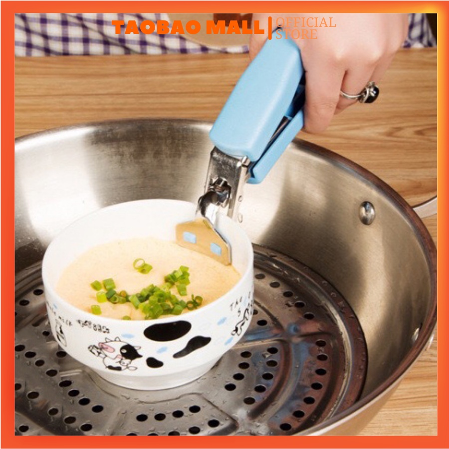 Kẹp gắp đồ nóng, gắp chén dĩa inox chịu lực cao, chất Llệu thép không gỉ cao cấp, có mút silicone chống trượt siêu tiện