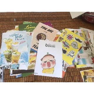 Tấm tranh dán tường trang trí TIỆM TRÀ TRANH, TRÀ SỮA
