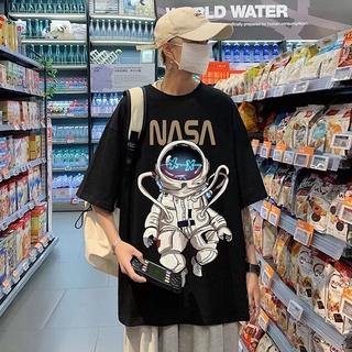 Áo thun nam nữ unisex tay lỡ form rộng phi hành gia Nasa, áo phông nam nữ unisex chât cotton mềm mát oversize