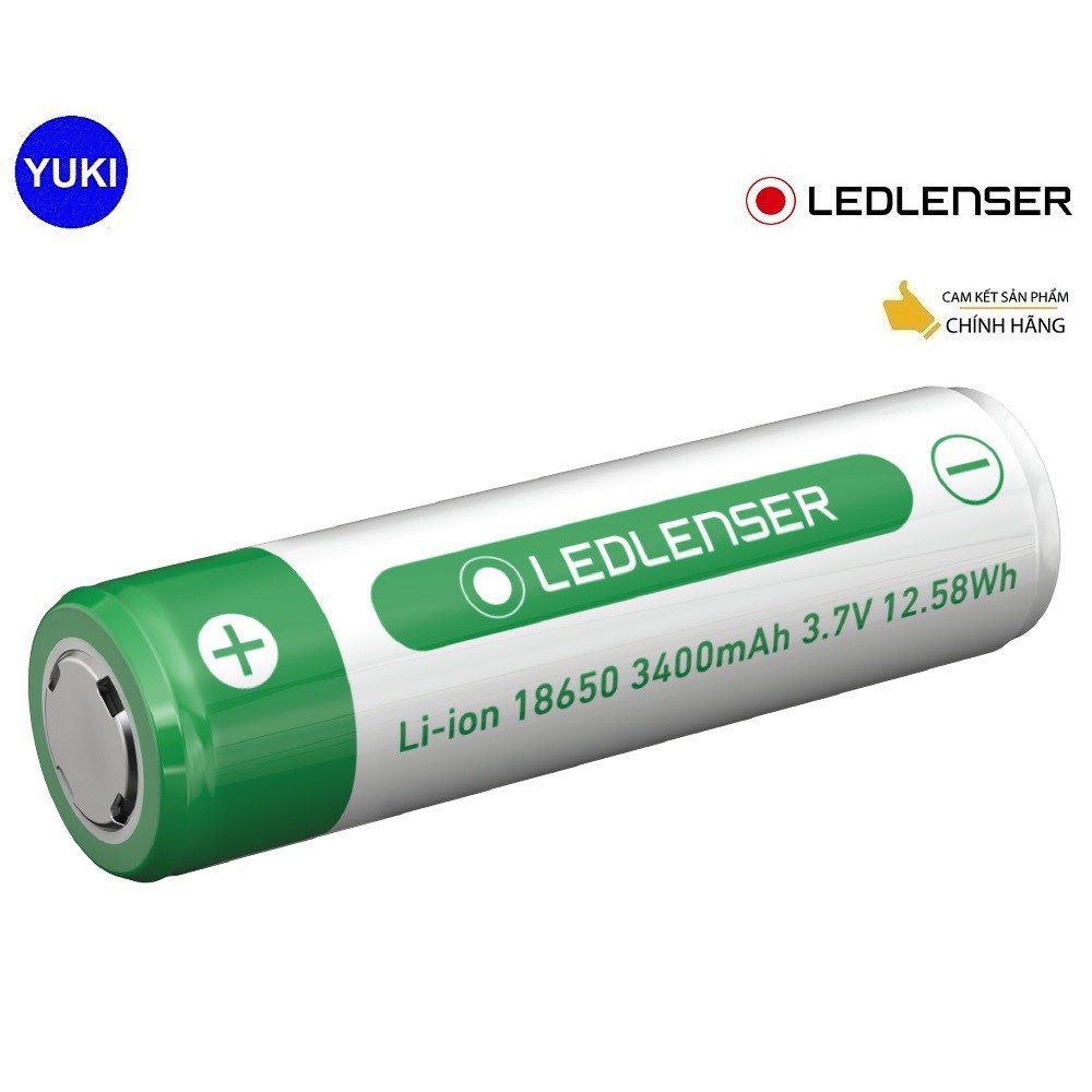Phụ Kiện Pin Sạc Lithium - ion LEDLENSER 18650 3.7V 3400mAh, Cho MT10, MH10, H8R, YUKI MISE Phân Phối Chính Hãng💯