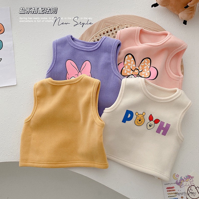 Áo khoác nỉ lông cừu in họa tiết hoạt hình phong cách Hàn Quốc thời trang dành cho trẻ em