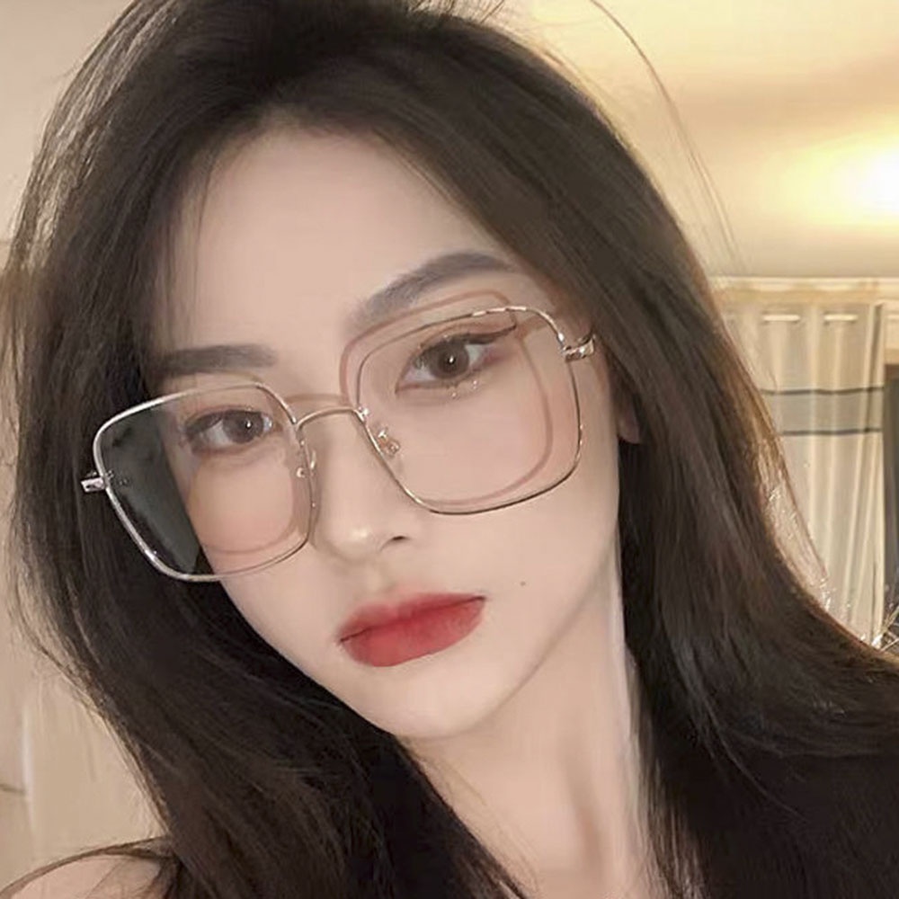 Mắt Kính Gọng Kim Loại Vuông Chống Ánh Sáng Xanh Thời Trang Cho Nữ