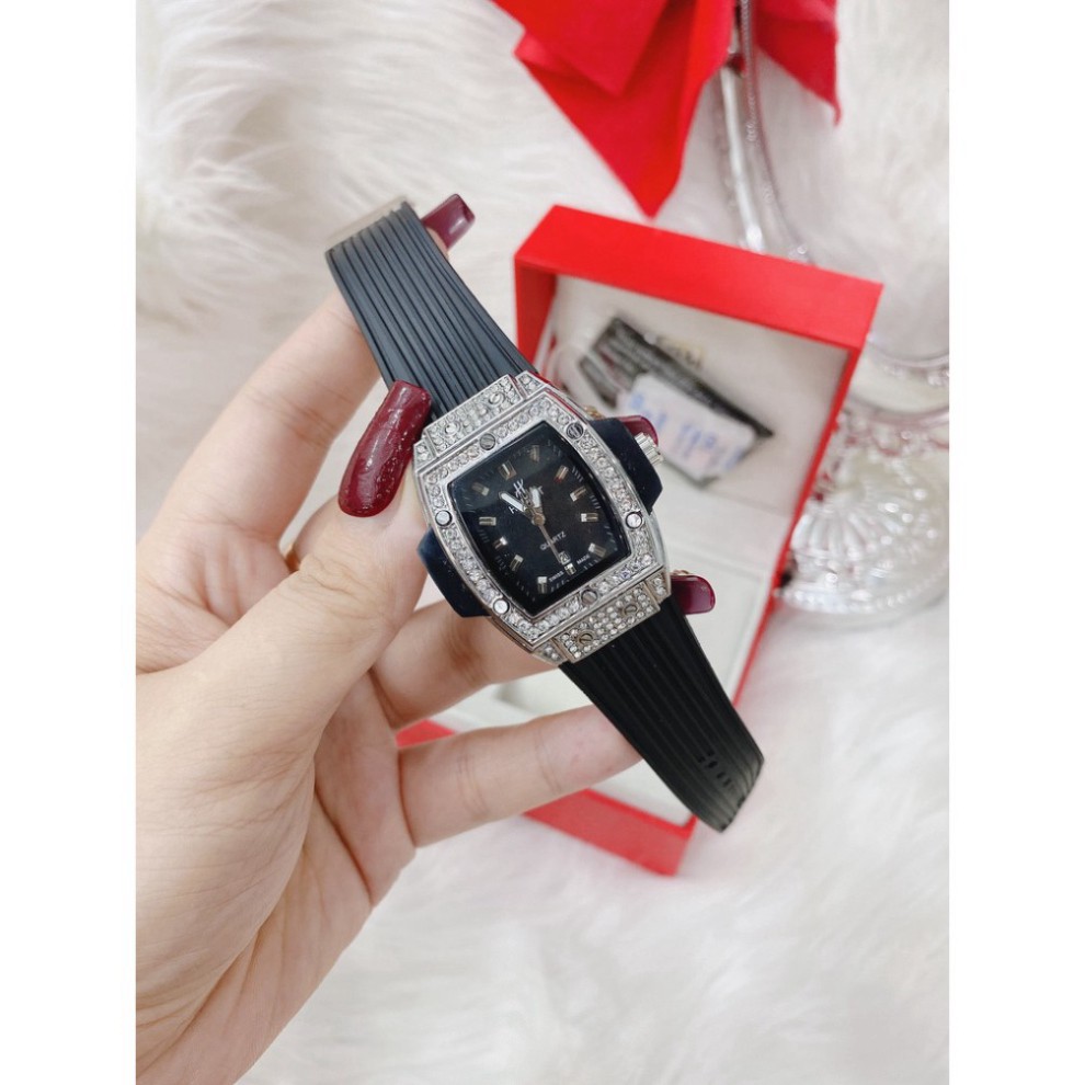 ĐỒNG HỒ NỮhublot dây cao su non cao cấp thời đeo cực sáng tay thời thượng bắt mắt, bảo hành 12 tháng