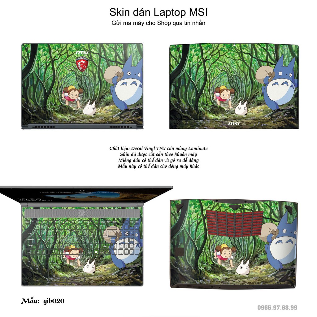 Skin dán Laptop MSI in hình Ghibli image (inbox mã máy cho Shop)