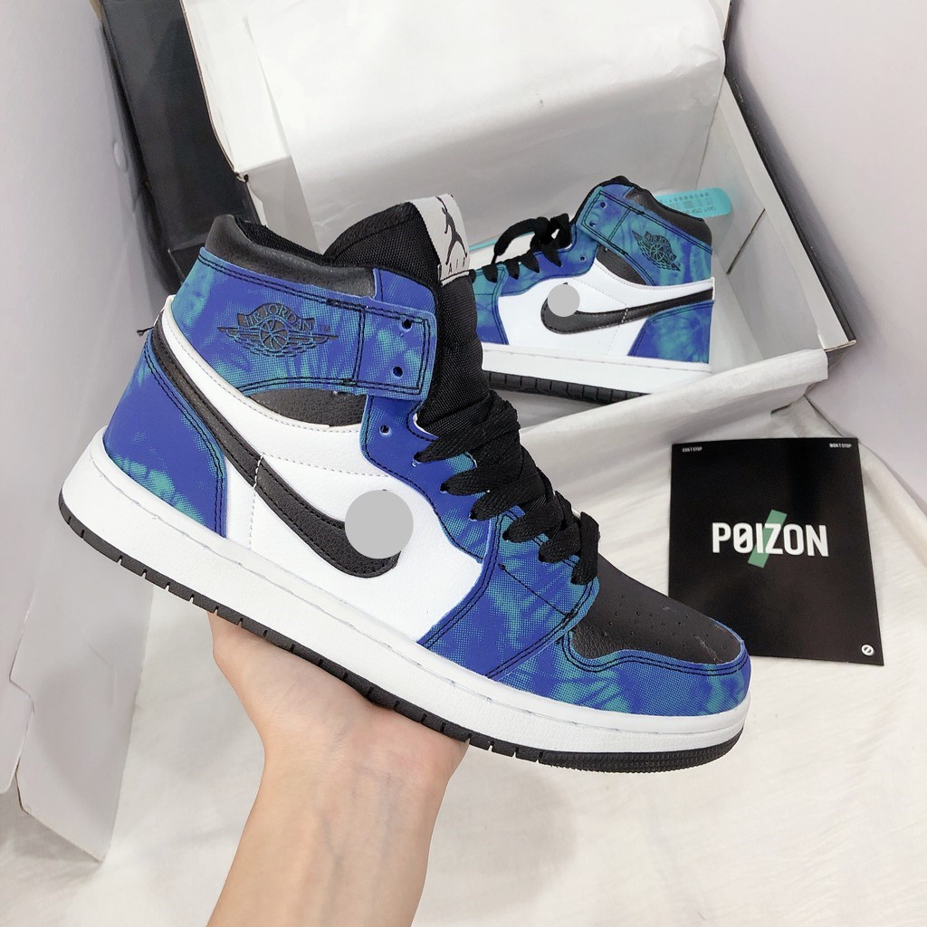 Giày thể thao air Jordan 1 tie dye, giày sneaker nam nữ JD1 cổ cao Xanh loang đậm nước biển cực chất hàng mới về | BigBuy360 - bigbuy360.vn