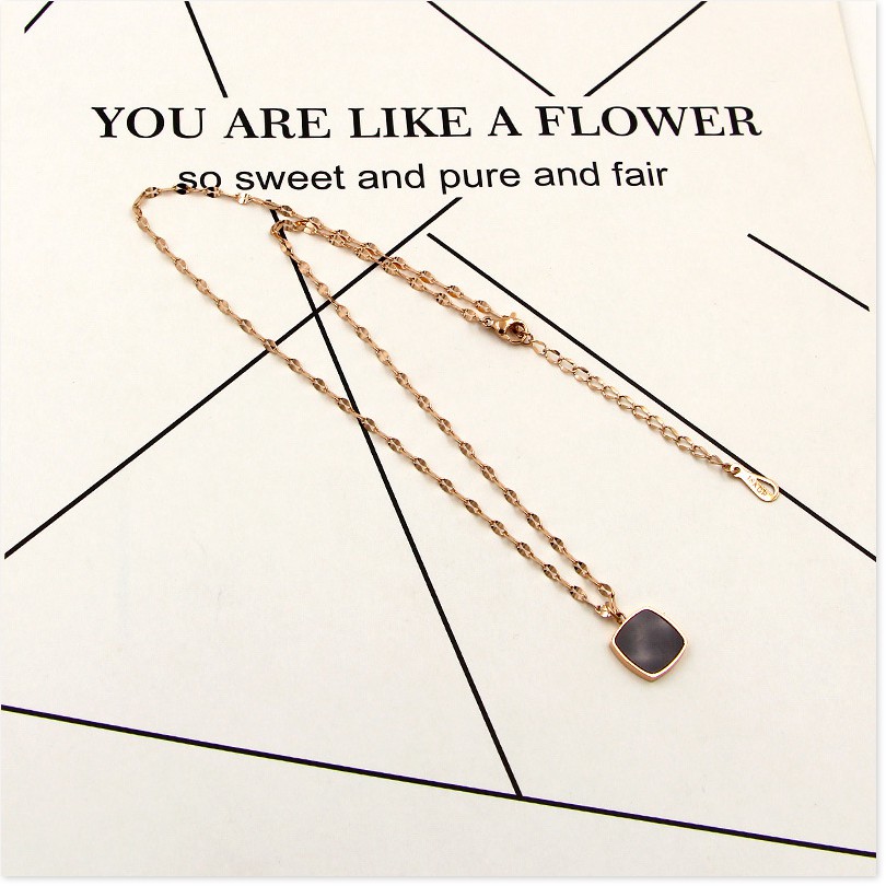 Dây chuyền nữ titan dây trúc 2 mặt đen trắng vuông X1-207- CAM KẾT KHÔNG GỈ, KHÔNG BAY MÀU - BẢO HÀNH 12 THÁNG