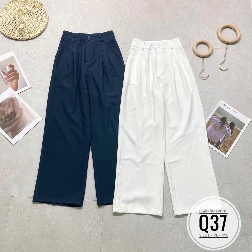 (60-95kg) BIGSIZE Quần tây ống rộng Q37 Chất liệu: vải cotton lạnh nâu - xanh dương - nude - trắng